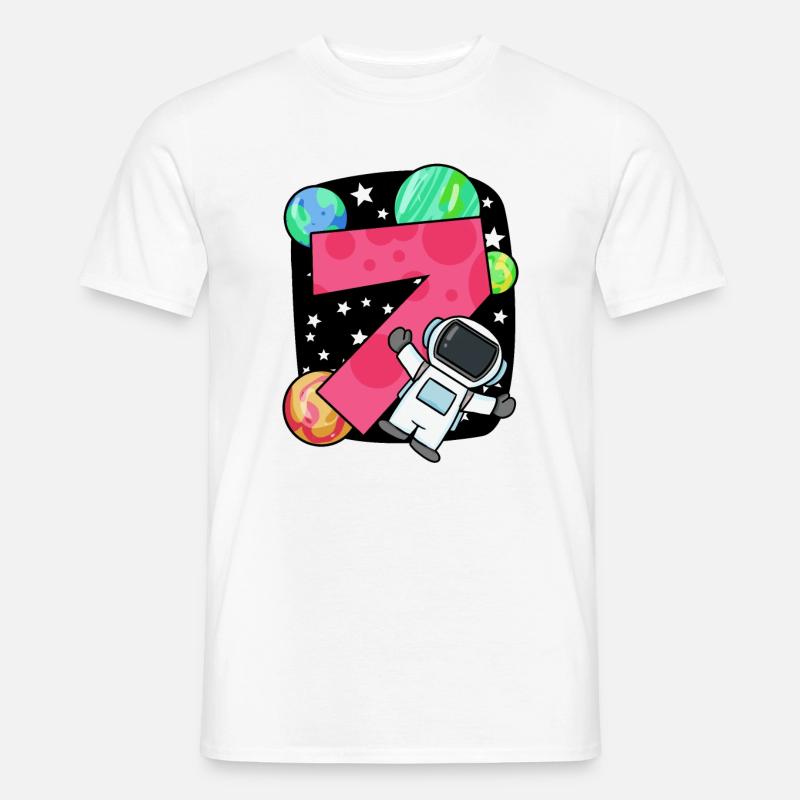 7 Geburtstag Junge - 7 Jahre alt - Ich bin 7 - Männer T-Shirt - Weiß