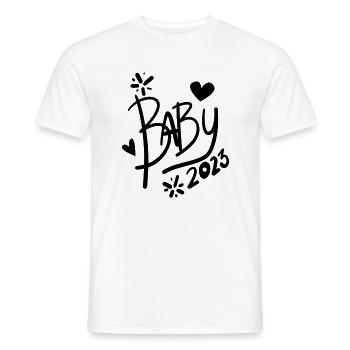 Bébé 2023 - Nouveau-né 2023 Cadeau bébé - T-shirt homme - blanc - Devant - AI Model Male 178 dark (178cm)