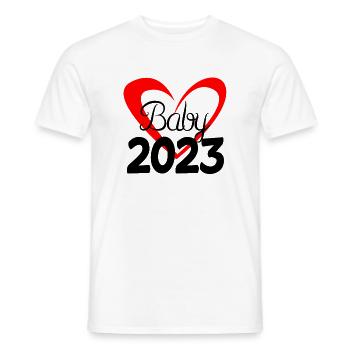 Bébé 2023 - Nouveau-né 2023 Cadeau bébé - T-shirt homme - blanc - Devant - AI Model Male 178 dark (178cm)
