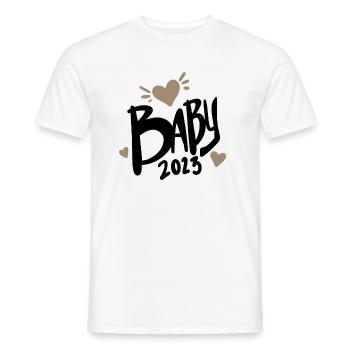 Bébé 2023 - Nouveau-né 2023 Cadeau bébé - T-shirt homme - blanc - Devant - AI Model Male 178 dark (178cm)