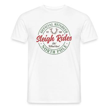 Reindeer Sleigh Rides - Men's T-Shirt - white - Front - AI Model Male 178 dark (178cm)