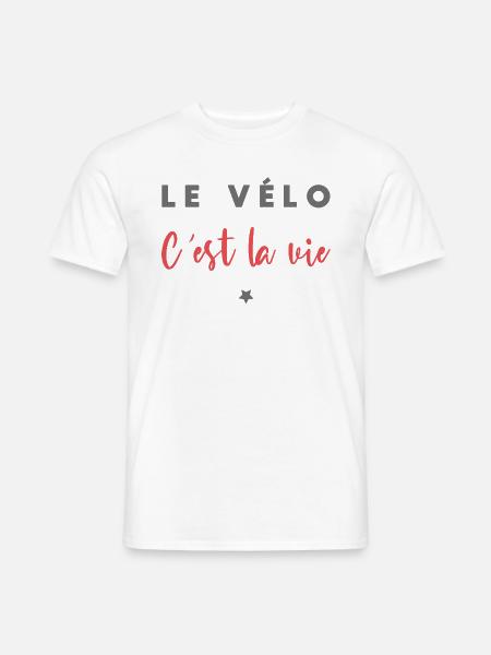 Le vélo c est la vie - T-shirt homme - blanc