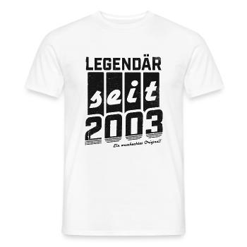 LEGENDÄR SEIT 2003 WASCHECHTES ORIGINAL GEBURTSTAG - Männer T-Shirt - Weiß - Vorne - AI Model Male 178 dark (178cm)