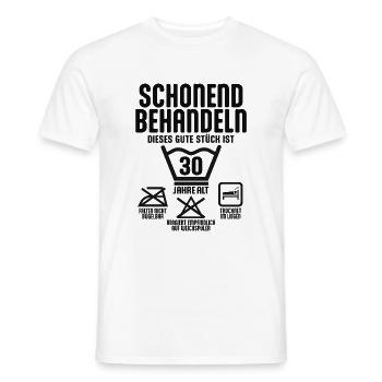 SCHONEND BEHANDELN 30 JAHRE ALT 30. GEBURTSTAG - Männer T-Shirt - Weiß - Vorne - AI Model Male 178 dark (178cm)