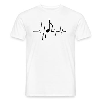 Music note beat - Männer T-Shirt - Weiß - Vorne - AI Model Male 178 dark (178cm)