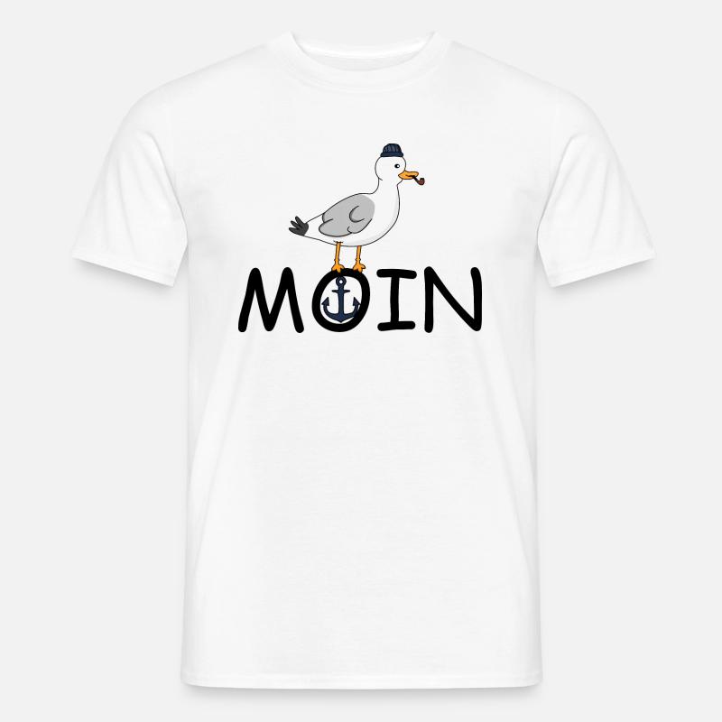 Möwe Moin - Männer T-Shirt - Weiß