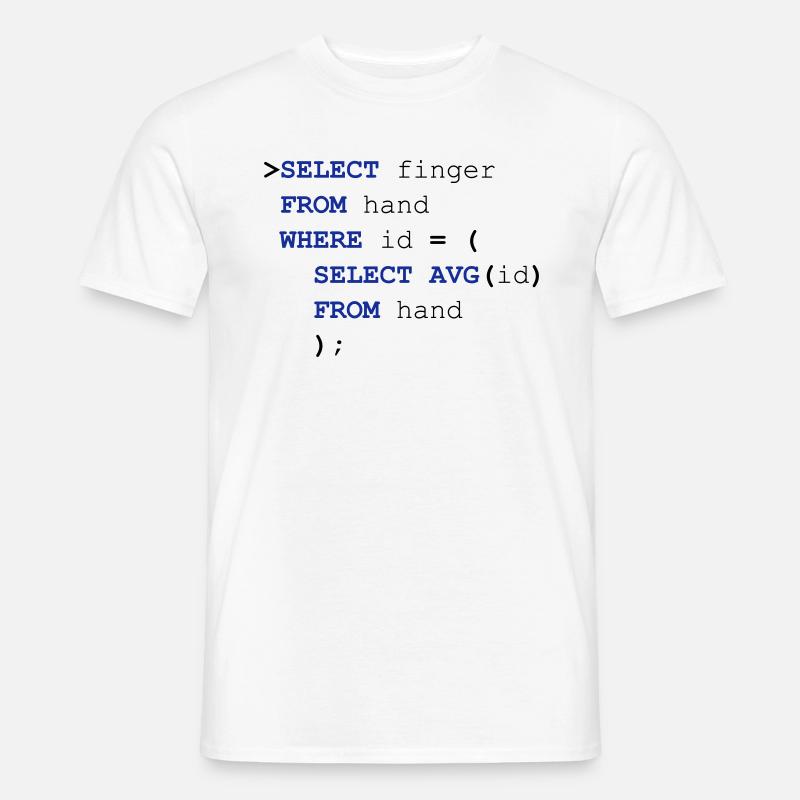 SQL finger - Männer T-Shirt - Weiß