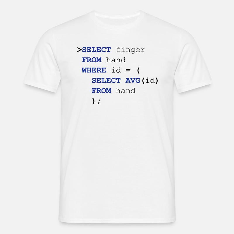 SQL finger - Men's T-Shirt - white