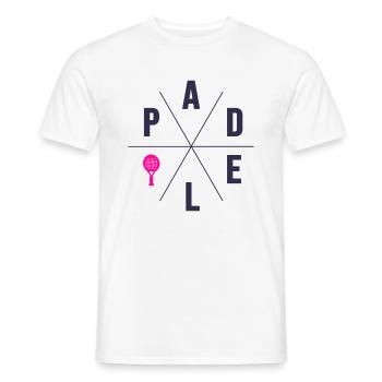 Padel tennis padel player filles femmes padel - T-shirt homme - blanc - Devant - AI Model Male 178 dark (178cm)