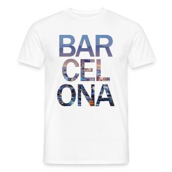 BARCELONA - T-shirt homme - blanc - Devant - AI Model Male 178 dark (178cm)