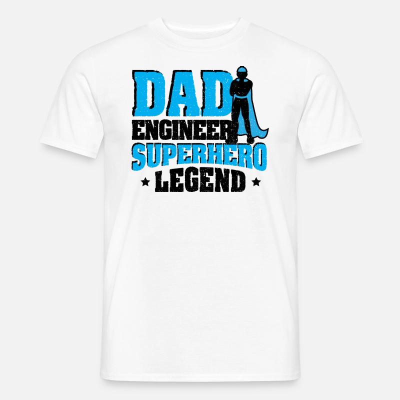 Dad Engineer Superhero Legend - Ingeniør - T-skjorte herre - hvit