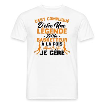 Une Légende Et Un Basketteur - T-shirt homme - blanc - Devant - AI Model Male 178 dark (178cm)