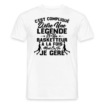 Une Légende Et Un Basketteur - T-shirt homme - blanc - Devant - AI Model Male 178 dark (178cm)