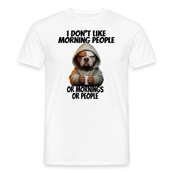 C’est drôle de dire que je n’aime pas les gens du matin... - T-shirt homme - blanc - Devant - AI Model Male 178 dark (178cm)