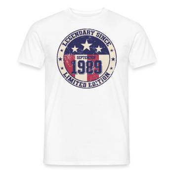 35ème Anniversaire Millésime Septembre 1989 Millésime 89 - T-shirt homme - blanc - Devant - AI Model Male 178 dark (178cm)