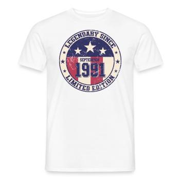 33e anniversaire Légende Septembre 1991 Volume 91 - T-shirt homme - blanc - Devant - AI Model Male 178 dark (178cm)