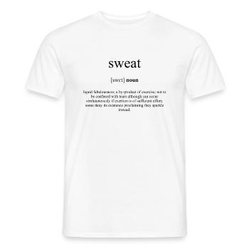 Dictionnaire de définition de la sueur (Schweiß) - T-shirt homme - blanc - Devant - AI Model Male 178 dark (178cm)