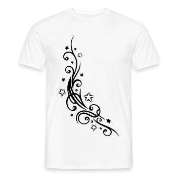 Tribal Tattoo mit vielen Sternen, stars - Männer T-Shirt - Weiß - Vorne - AI Model Male 178 dark (178cm)