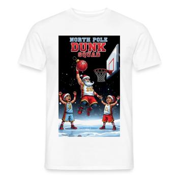 Santa Dunking Basketball North Pole Dunk Squad - Men's T-Shirt - white - Front - AI Model Male 178 dark (178cm)