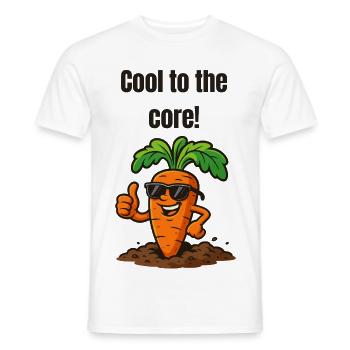 Cool jusqu’au cœur : Carotte avec style - T-shirt homme - blanc - Devant - AI Model Male 178 dark (178cm)