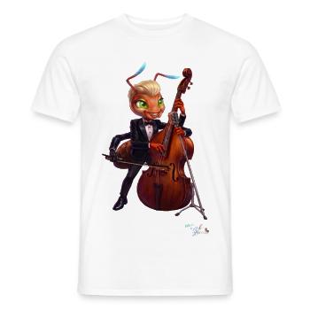MALÚ Ameise mit Kontrabass | Geschenk für Musiker - Männer T-Shirt - Weiß - Vorne - AI Model Male 178 dark (178cm)