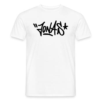 Graffiti Jonas - Männer T-Shirt - Weiß - Vorne - AI Model Male 178 dark (178cm)