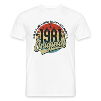Original 1981 Jahrgang Vintage Geburtstag - Männer T-Shirt - Weiß - Vorne - AI Model Male 178 dark (178cm)