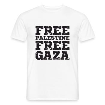 Free Palestine Free Gaza - Männer T-Shirt - Weiß - Vorne - AI Model Male 178 dark (178cm)