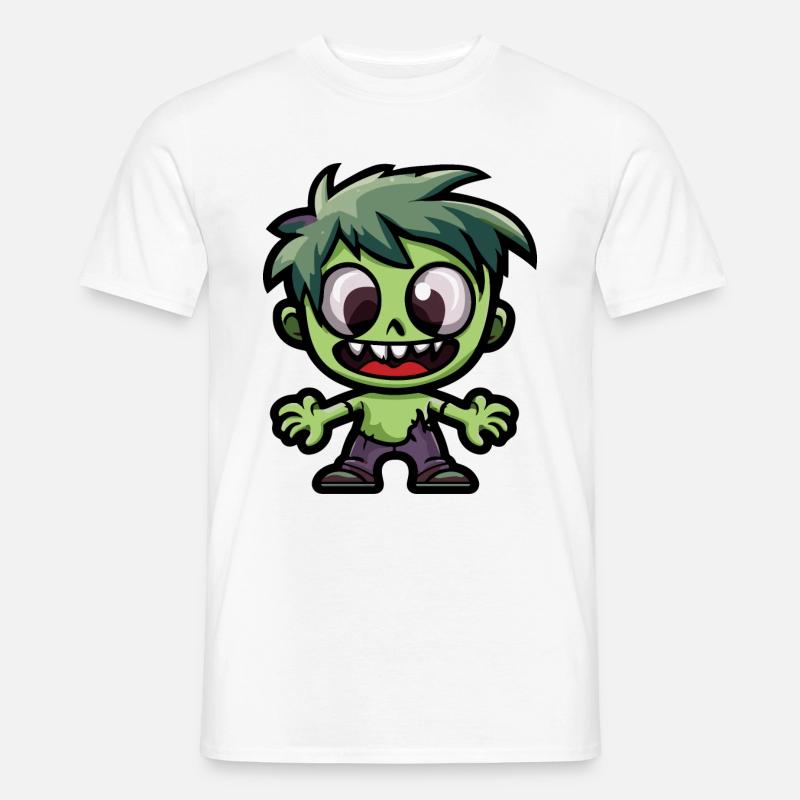 Zombie Halloween Niedlich Comic - Männer T-Shirt - Weiß
