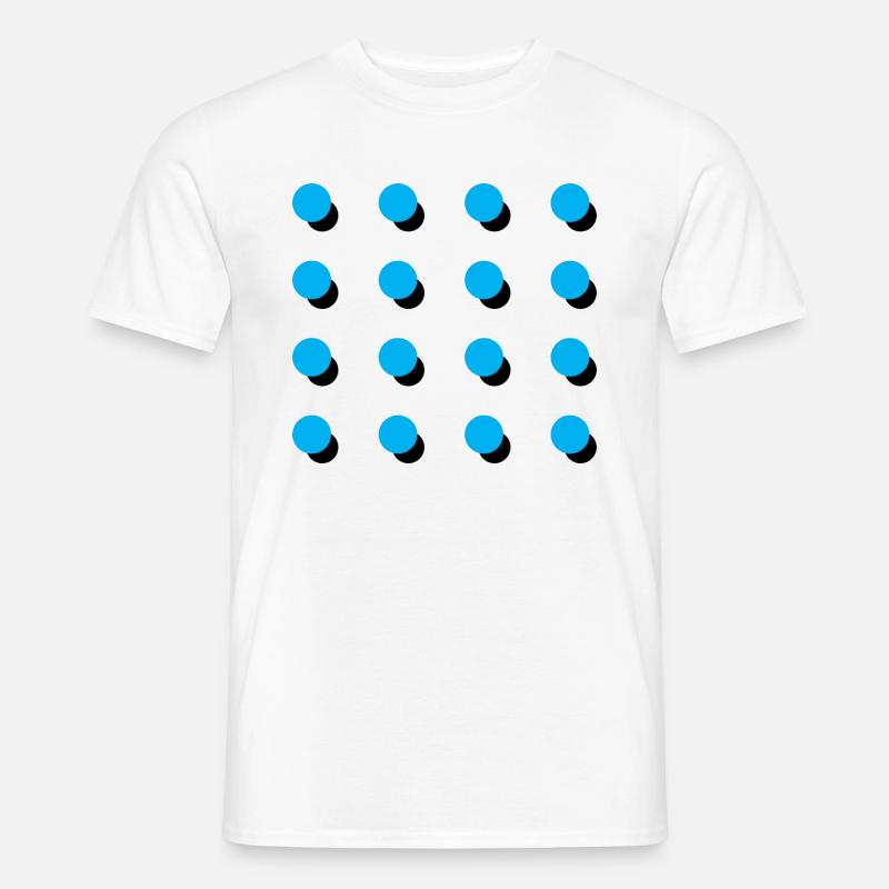 Points bleus - T-shirt homme - blanc