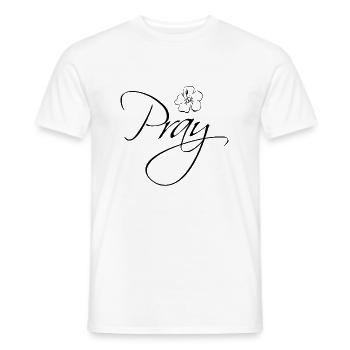 pray flower flower - Men's T-Shirt - white - Front - AI Model Male 178 dark (178cm)