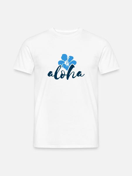 Aloha Hibiskus Hawaii - Männer T-Shirt - Weiß