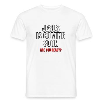 Jésus arrive bientôt - T-shirt homme - blanc - Devant - AI Model Male 178 dark (178cm)