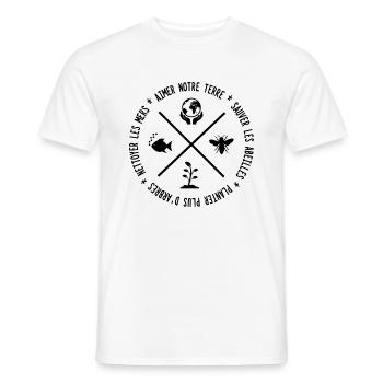 Journée de la Terre - sauvons notre planète terre - T-shirt homme - blanc - Devant - AI Model Male 178 dark (178cm)