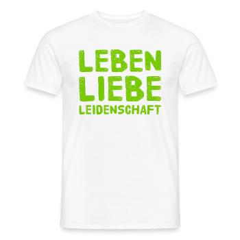 ich lebe ein leidenschaftliches Leben - Männer T-Shirt - Weiß - Vorne - AI Model Male 178 dark (178cm)
