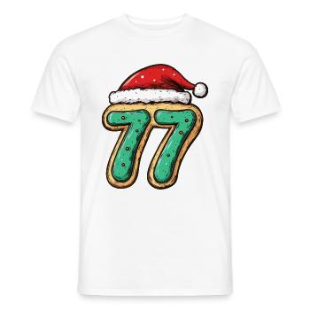 77 Zahl Weihnachten - Männer T-Shirt - Weiß - Vorne - AI Model Male 178 dark (178cm)
