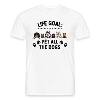 Lebensziel Alle Hunde streicheln Hundeliebe Freund - Männer T-Shirt - Weiß - Vorne - AI Model Male 178 dark (178cm)
