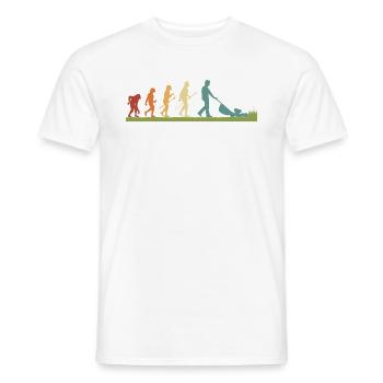 Mann mäht Rasen EVOLUTION Kleingarten Rasenmäher - Männer T-Shirt - Weiß - Vorne - AI Model Male 178 dark (178cm)