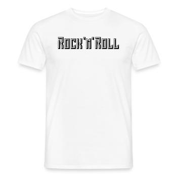 Lettrage Rock 'n' Roll (3D / POS / 1C) - T-shirt homme - blanc - Devant - AI Model Male 178 dark (178cm)