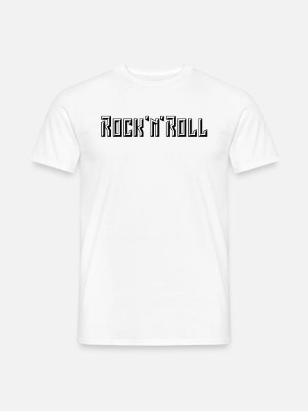 Rock 'n' Roll Schriftzug (3D / POS / 1C) - Männer T-Shirt - Weiß