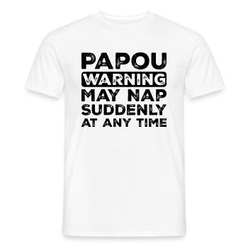 Funny Papou Grandpa On Father's Day Gift - Men's T-Shirt - white - Front - AI Model Male 178 dark (178cm)