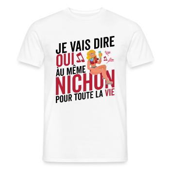 Junggesellenabschied gleiche Titte für das ganze Leben Zukunft Bräutigam - Männer T-Shirt - Weiß - Vorne - AI Model Male 178 dark (178cm)