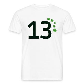 13 - Men's T-Shirt - white - Front - AI Model Male 178 dark (178cm)