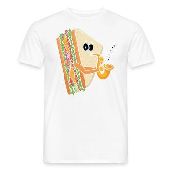 Saxophoniste Saxophone Fromage Musiciens - T-shirt homme - blanc - Devant - AI Model Male 178 dark (178cm)