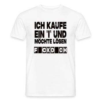 Ich Kaufe Ein I Und Möchte Lösen - Lustiger Spruch - Männer T-Shirt - Weiß - Vorne - AI Model Male 178 dark (178cm)