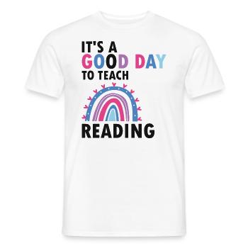 Dyslexia Awareness and Dyslexia Teachers - Men's T-Shirt - white - Front - AI Model Male 178 dark (178cm)