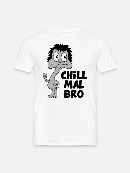 Sprüche Lustige Comic Chill mal Bro - Männer T-Shirt - Weiß