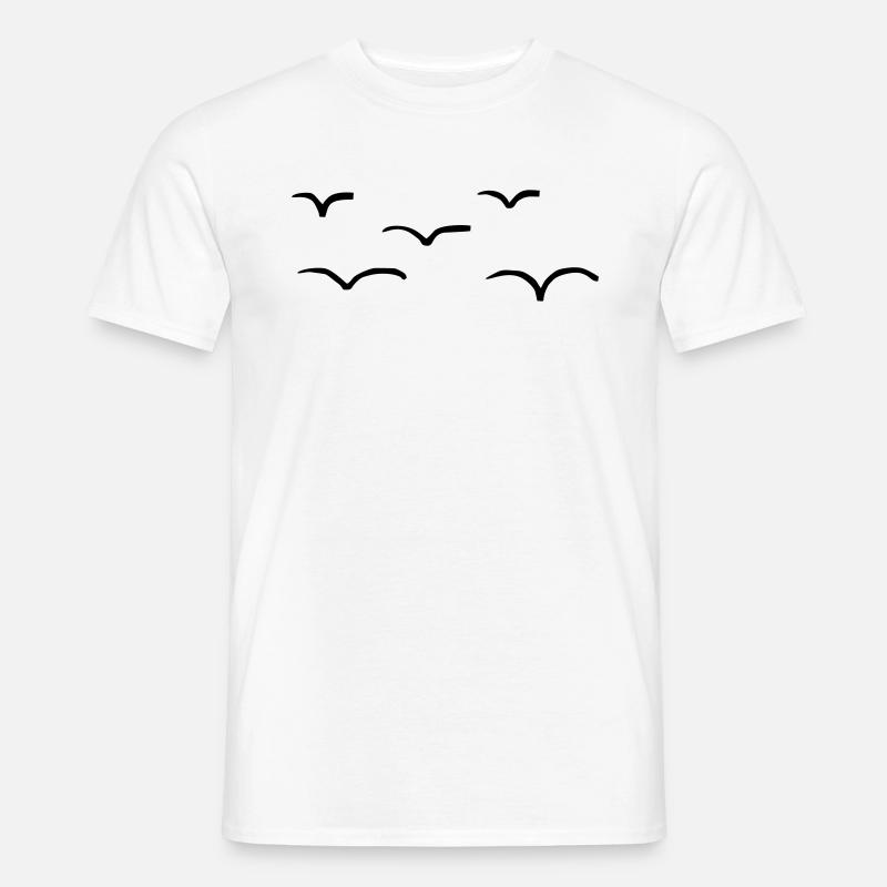 5 Vögel - Männer T-Shirt - Weiß