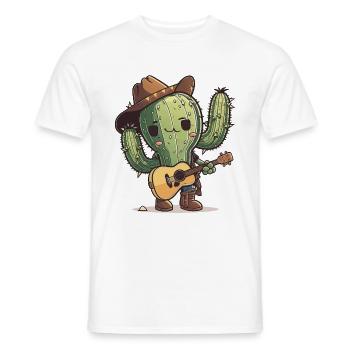 Der musikalische Kaktus - Männer T-Shirt - Weiß - Vorne - AI Model Male 178 dark (178cm)