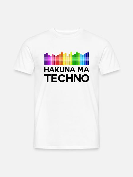 Hakuna Ma Techno Musik Disco - Männer T-Shirt - Weiß